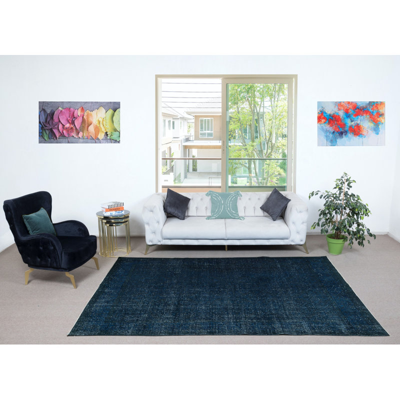Tapis turc moderne fait à la main 6,5 x 9,8 pi pour salon, tapis turc moderne