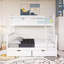 Lit superposé simple sur double avec structure en bois avec échelles et deux tiroirs de rangement-1126087870