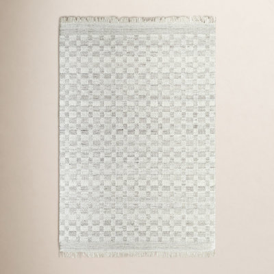 Lavande Hand-Woven Checkered Gray Rug
