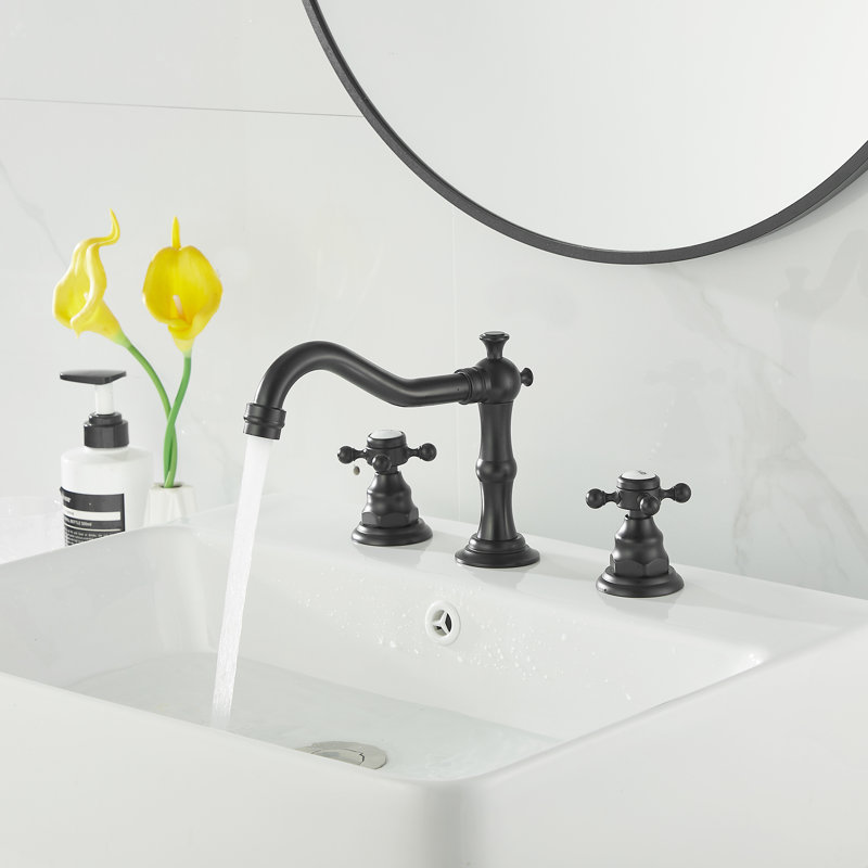 Robinet de lavabo de salle de bain avec drain TC-16389-TG, Noir mat