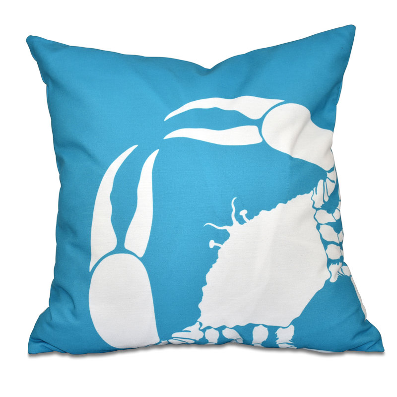Beach Vacation Reversible Throw Pillow, 20" H x 20" W, Turquoise