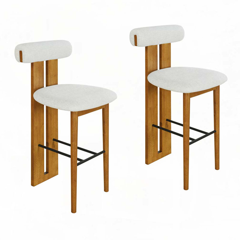 Wood Frame Barstool, Light Gray