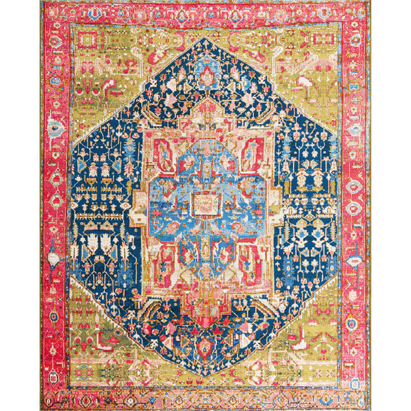 Multi Limon Indoor/Outdoor Traditional Rug, Rectangle 7'10" x 10'