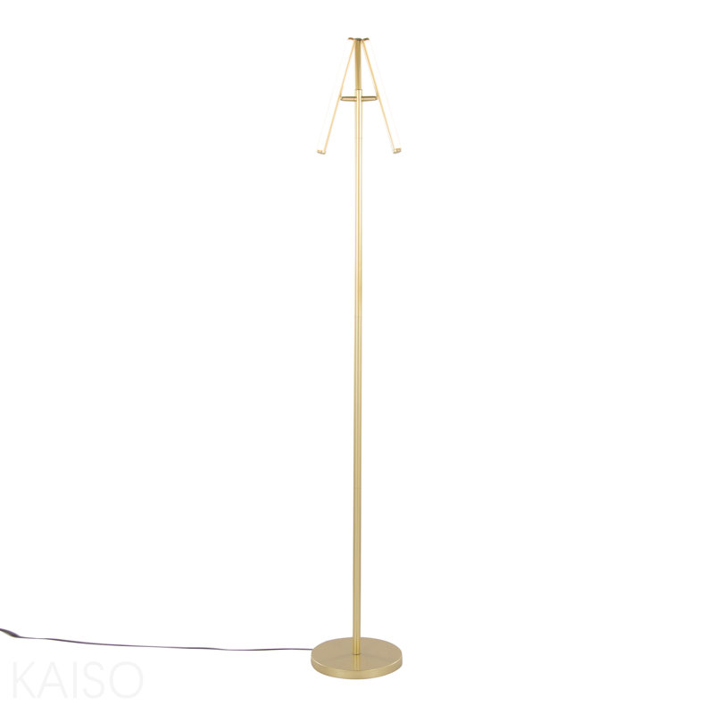 Icicle 65" Modern Swivel Floor Lamp In Gold Metal, Gold
