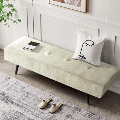 Banc rembourré 39,4 po Velours côtelé