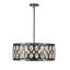 Lustre cylindrique unique à 6 lumières avec accents de cristal Delphina-114411282-114309281