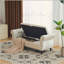 Banc repose-pieds rectangulaire en velours avec rangement et 1 coussin décoratif-178113634