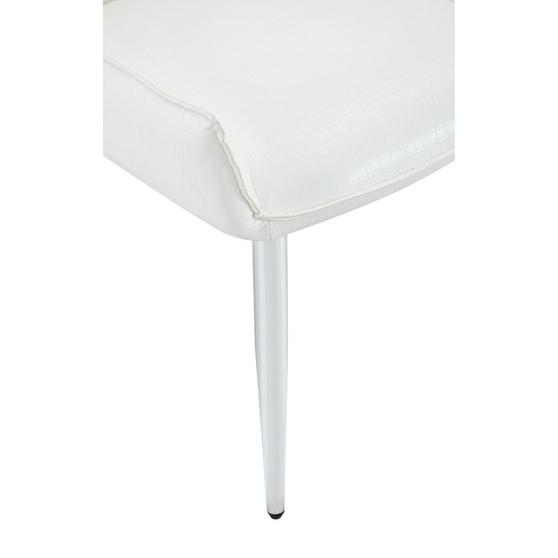Chaises d'appoint modernes en cuir PU, pieds en métal chromé, salle à manger et bureau