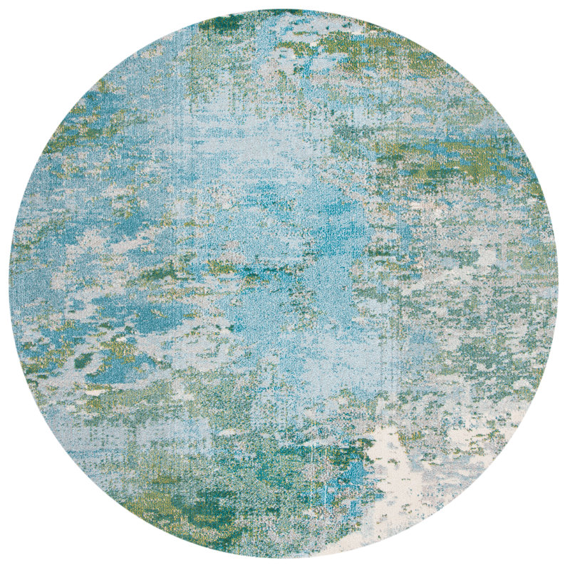 Abstract Area Rug, Round 152 cm
