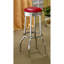 2 tabourets de bar rouges - Diner rétro avec coussin et hauteur-342110124