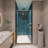 24-25 In 3/8" Adjustment,Universal Pivot Shower Door, Open Outside, With 1/4" Tempered Glass-121957839