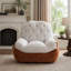 Canapé compact une place avec dossier enveloppant confortable et revêtement texturé doux pour une détente optimale.