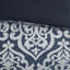 Ensemble d'édredon 8 pièces luxueux en jacquard bleu marine et argent, pour une utilisation toute l'année et un élégant décor de chambre à coucher-122500546-122500547