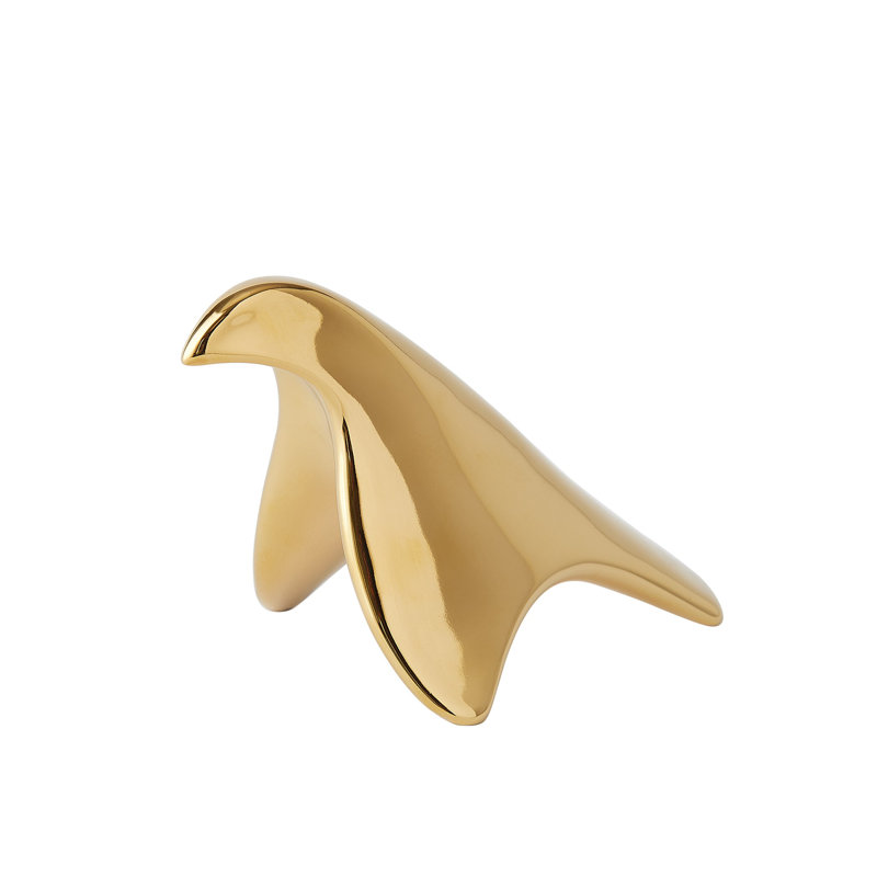 Bright Gold Ceramic Dove Figurine