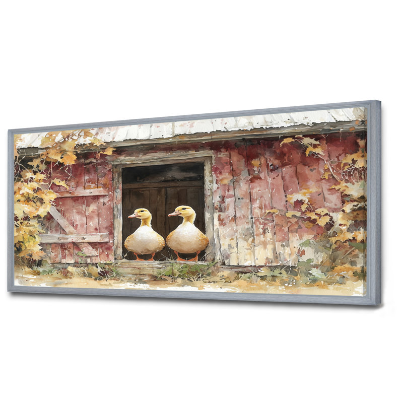 Dunsford - animaux, art mural, Argent argent, H 28 po x l 60 po, Impression encadrée flottante