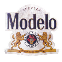 Modelo Cerveza Beer Embossed Shaped Metal Sign - 15.4 x 15.75
