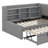 Twin Size Upholstered Daybed With Trundle, Storage Shelves, USB & Outlet-1446527641