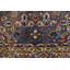Tapis unique en laine noué à la main bleu marine / beige de 9 pi 9 po x 12 pi 9 po années 1980 Kashmar