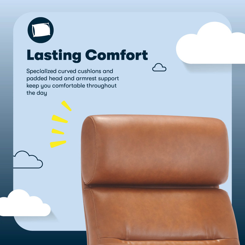 Cognac Leather High Back Swivel Executive Office Chair