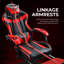 Fauteuil de jeu inclinable, ergonomique et pivotant en cuir synthétique haut dossier avec repose-pieds-2057488357