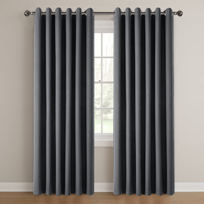 Linen Blend Blackout Curtain Panel Pair