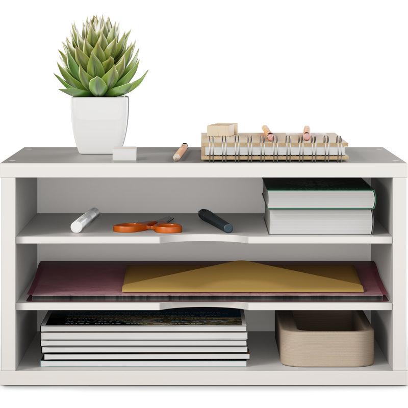 Logan 3 Tier Paper, Mail And File Organizer For Desk, White