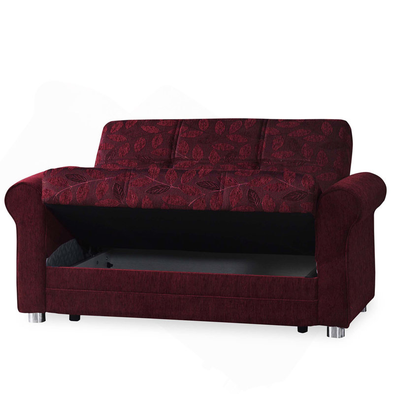 Causeuse convertible avec rangement Primenest Grandera, Bourgogne