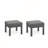 Set of 2 All-Weather Metal Patio Ottomans with Thick Gray Cushions and Robust Gray Frame for Outdoor Relaxation and Versatility-70456858