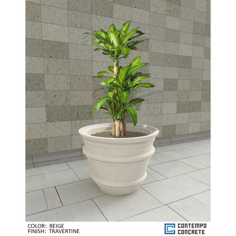 Mela Planter, Travertine Beige