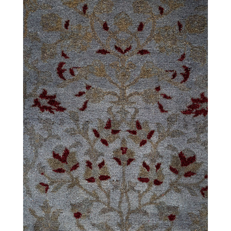 Tapis noué à la main unique en son genre Holsworth - gris
