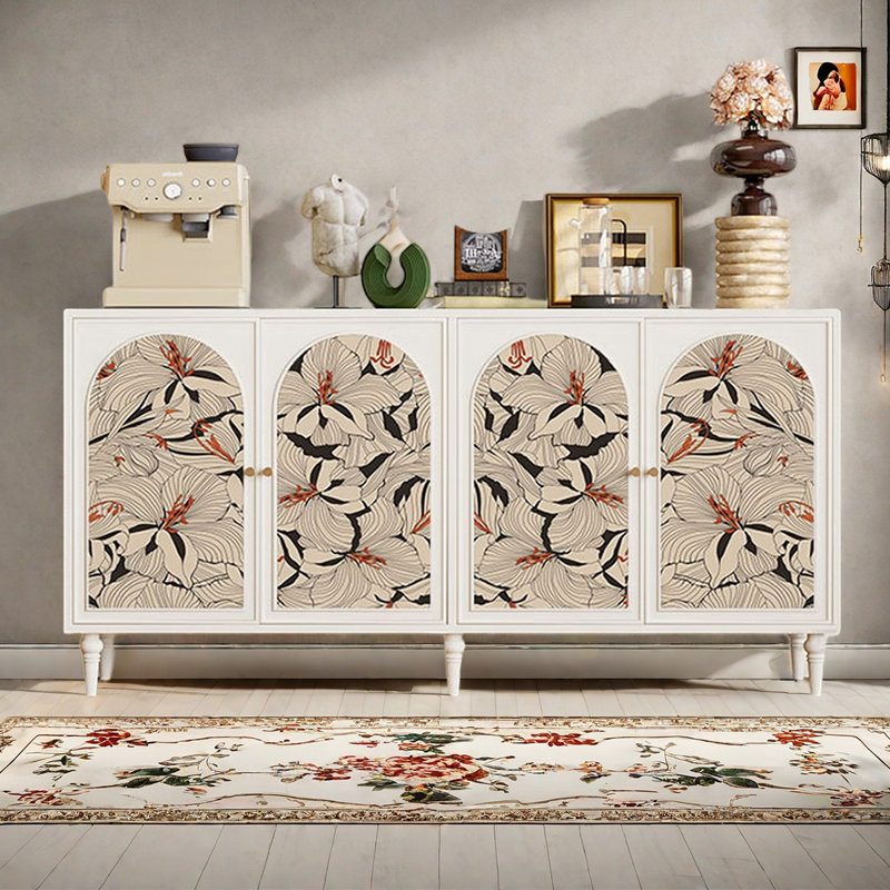 Wooden decorative multi-functional sideboard, White