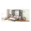 Lit escamotable double avec tablettes de rangement et tiroirs