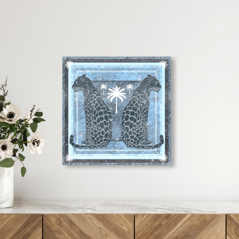 Casablanca Leopardo Reverse Print Glam Jungle by Oliver Gal, Black Frame,, 16"H x 16"W, Canvas Unframed