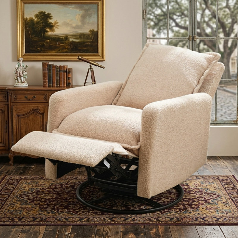 Fauteuil inclinable et oscillant moderne Odetta, Oatmeal