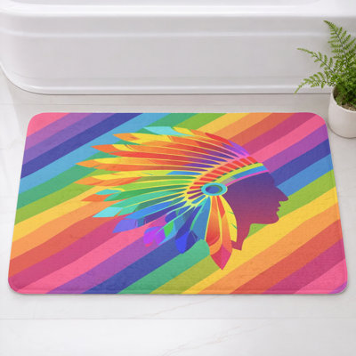 Tapis de bain coiffe amérindienne