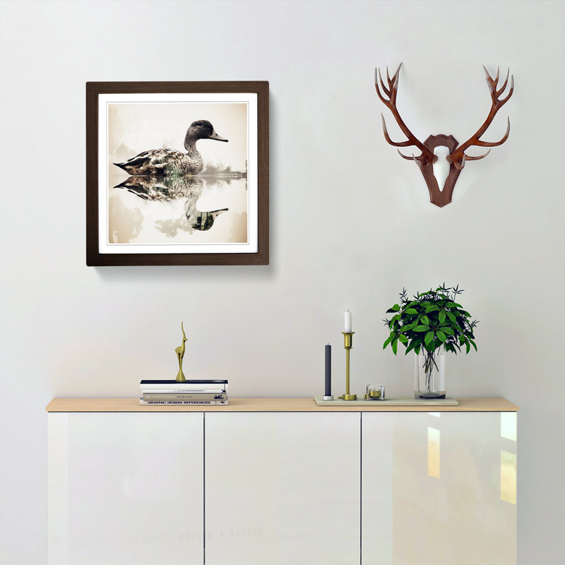 Single Picture Frame Print on Wood, Walnut