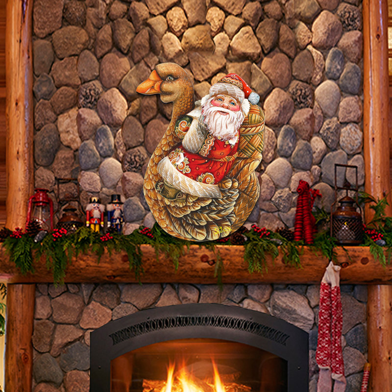 Cintre de porte en bois Tidaholm Goose Santa