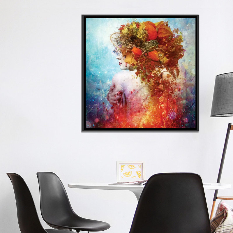 «Compassion», impression sur toile, H 18 po x l 18 po x p 1,5 po, Toile avec cadre noir, Pas de tapis