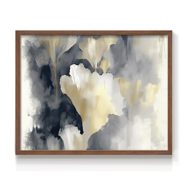 Abstract Series-CII -Framed Print - Restickable, 8" H x 10" W, Walnut