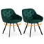48cm H Tufted Velvet Upholstered Metal Armchair-1667171280