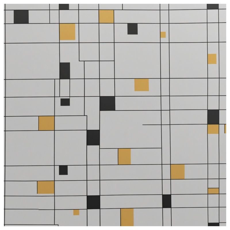 Couvre-lit matelassé blanc, noir et jaune, Full / Double