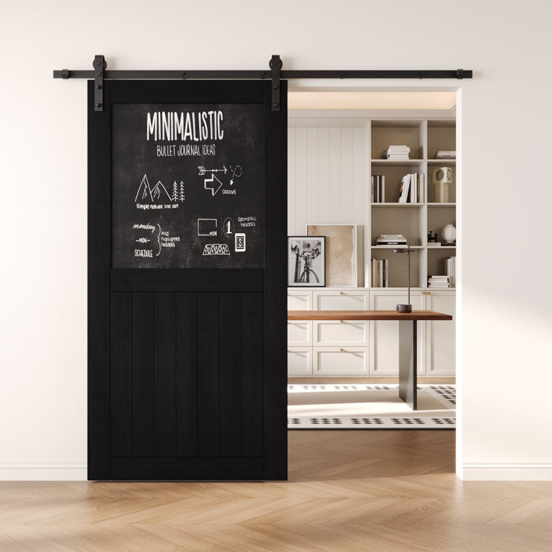 Porte de grange coulissante en bois massif non assemblé 32 x 80, 32 po x 80 po