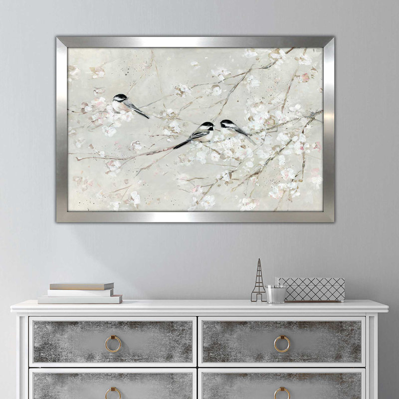 Nature's Confetti I par - Peinture, Encadrement argenté, H 27,5 po x l 39,5 po x P 0,75 po