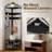 Black Industrial Corner Hall Tree, 4-Tier Coat Rack with Shoe Storage, 8 Movable Hooks & 2 Shelves