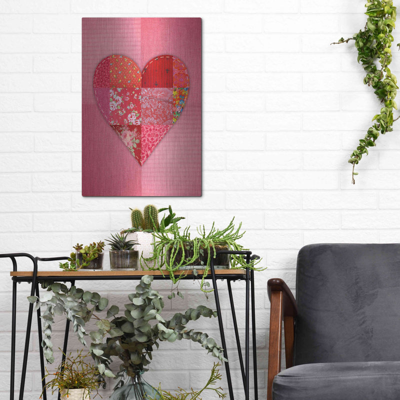 «Patch Heart Pink» par Rachel Caldwell, H 16 po x l 12 po