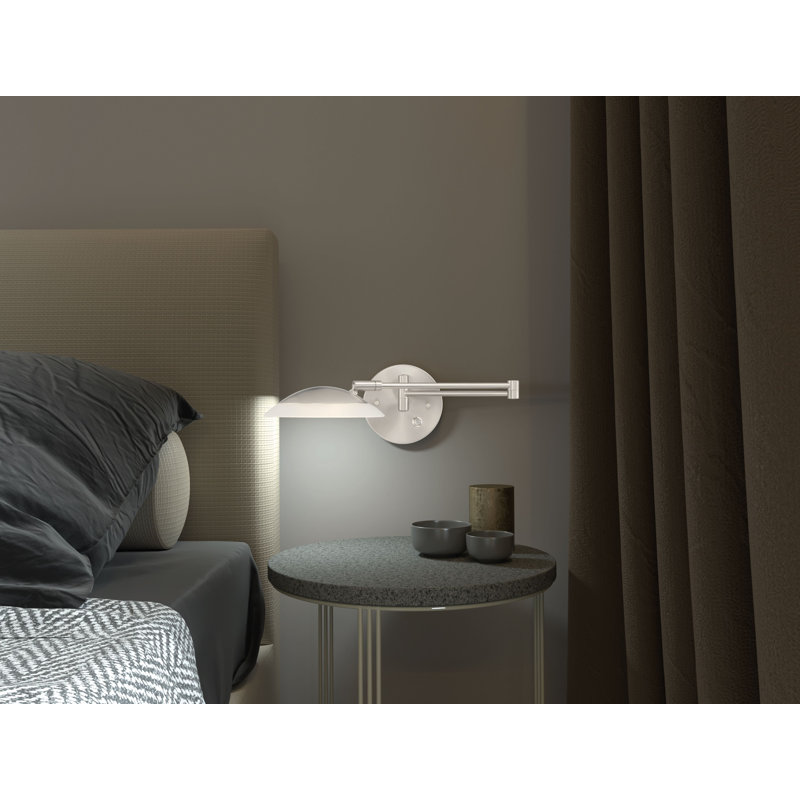 Millsaps LED Swing Arm Sconce, Satin Nickel