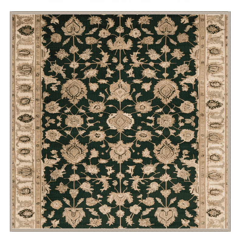 Machine Washable Persian Brown Area Rug, Square 4'