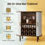 Armoire de bar moderne avec porte-bouteilles et porte-verres, buffet de cuisine avec rangement-129503864