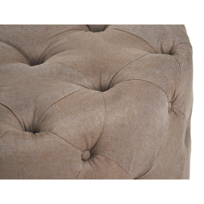 Round Ottoman, Brown