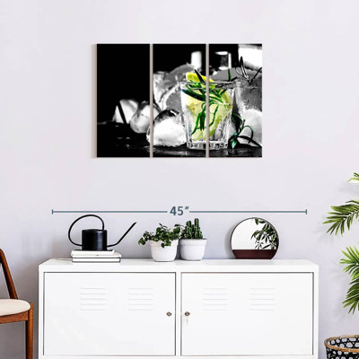 «Cocktail Rosemary Cocktail», ensemble de 3 pièces sur toile par SodaPopArt